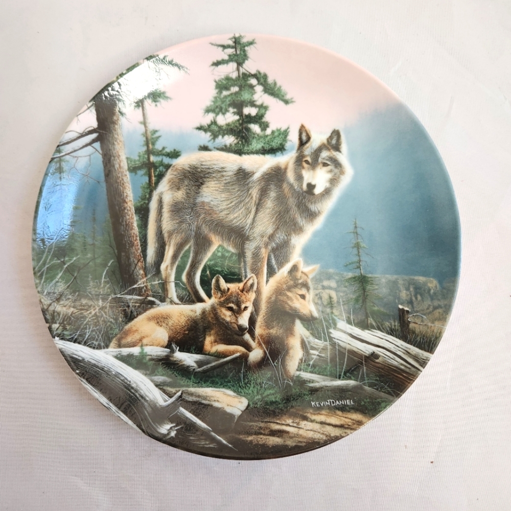 Kevin Daniel Wolf Pup First Outing Decorative Plate